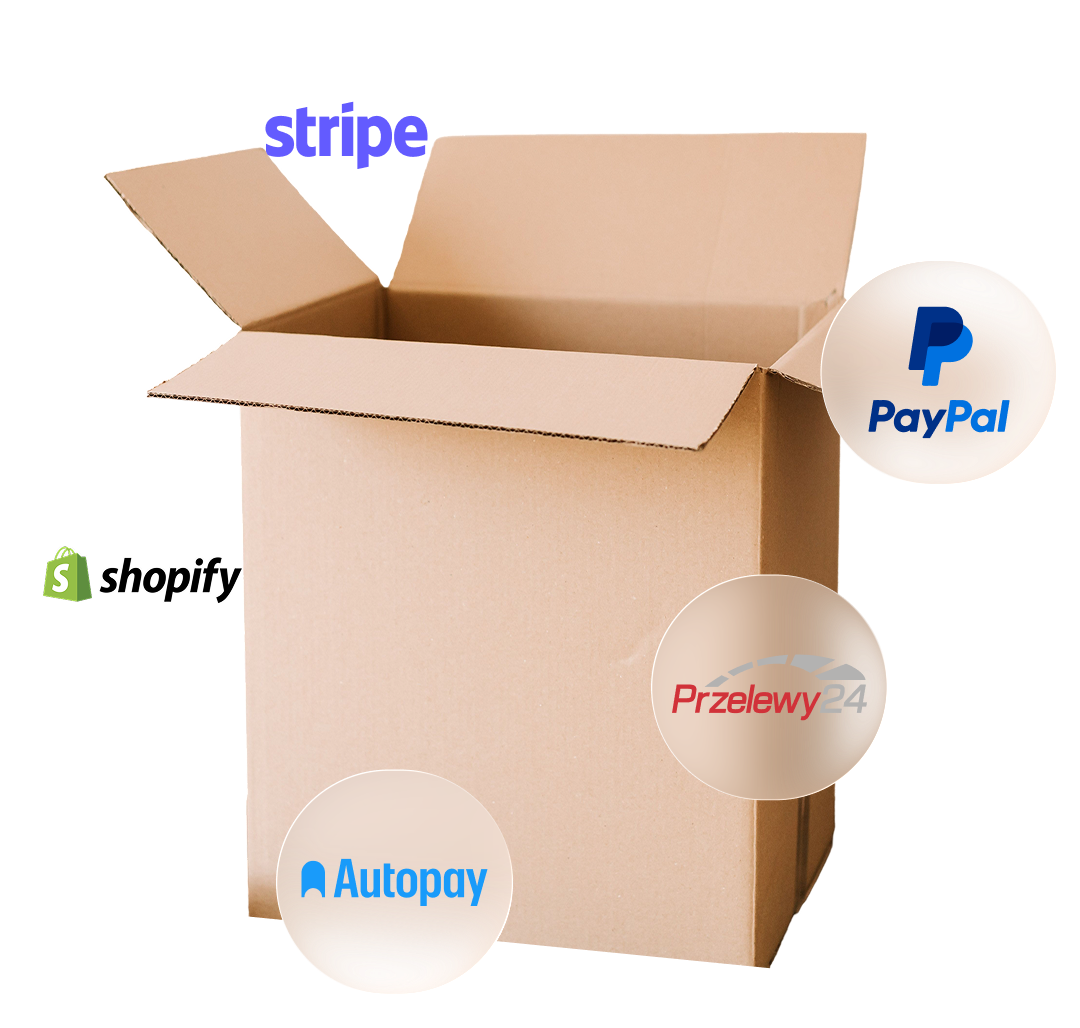 Payment and delivery methods – Stripe, PayPal, Shopify, Przelewy24, Autopay