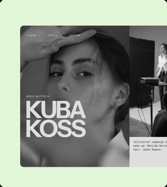 Photographer's portfolio – a website in WebWave