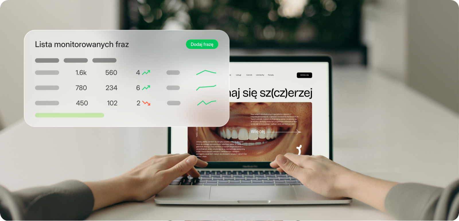 Keyword monitoring in the WebWave dashboard